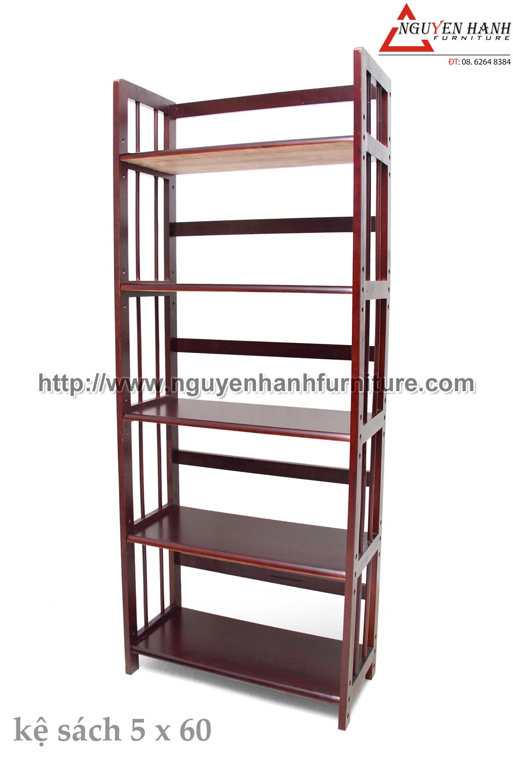 Name product: 5 storey Adjustable Bookshelf 60 (black) - Dimensions: 60 x 28 x 157 (H) - Description: Wood natural rubber