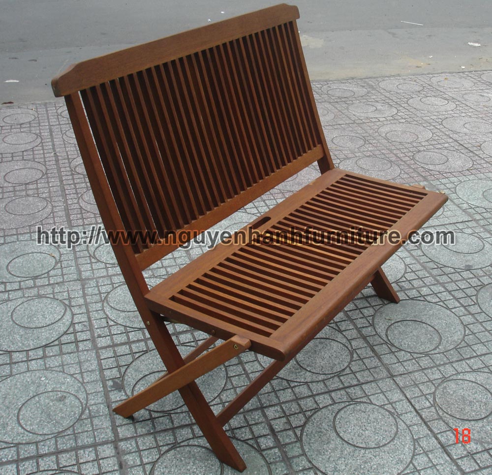 Name product: 2-seater folding chair- Dimensions:  - Description: Red oil wood