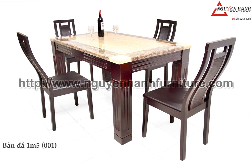 Name product: 1m5 stone table 001 - Dimensions: 90 x 150cm - Description: Skin surface, natural wood