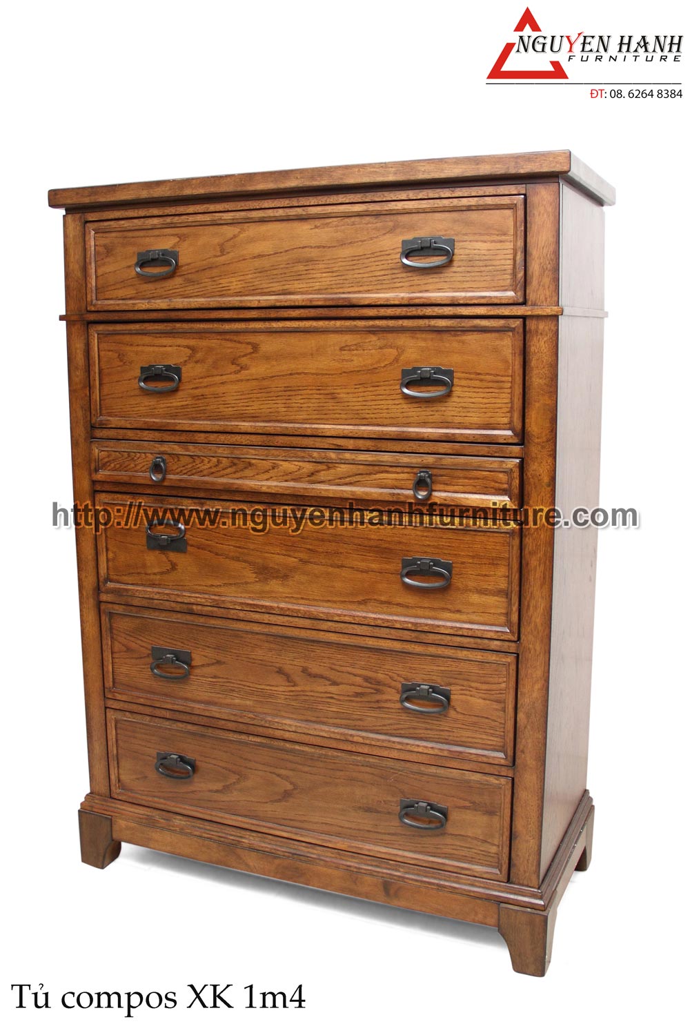 Name product: 1m4 Export-standard compos Drawers Cabinet- Dimensions: 46 x 100 x 140cm - Description: Oak wood, Rubber wood