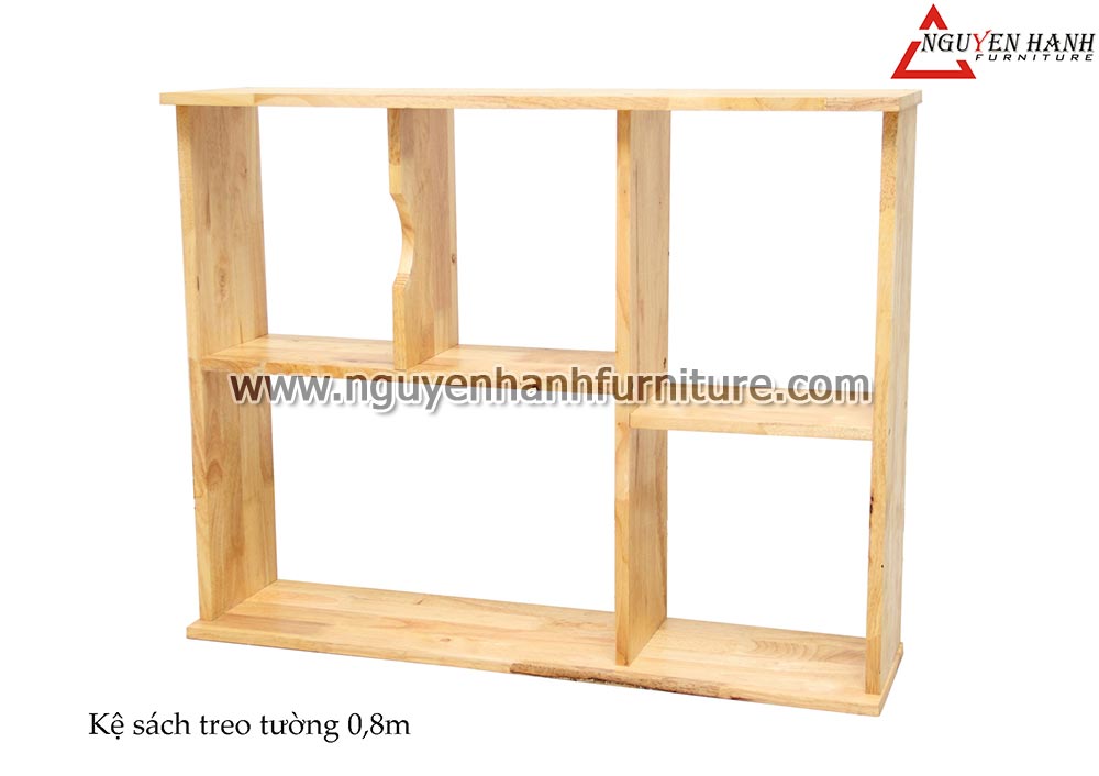 Name product: 0.8m Hanging Bookshelf - Dimensions: 80 x 18 x 60 (H) - Description: Wood natural rubber