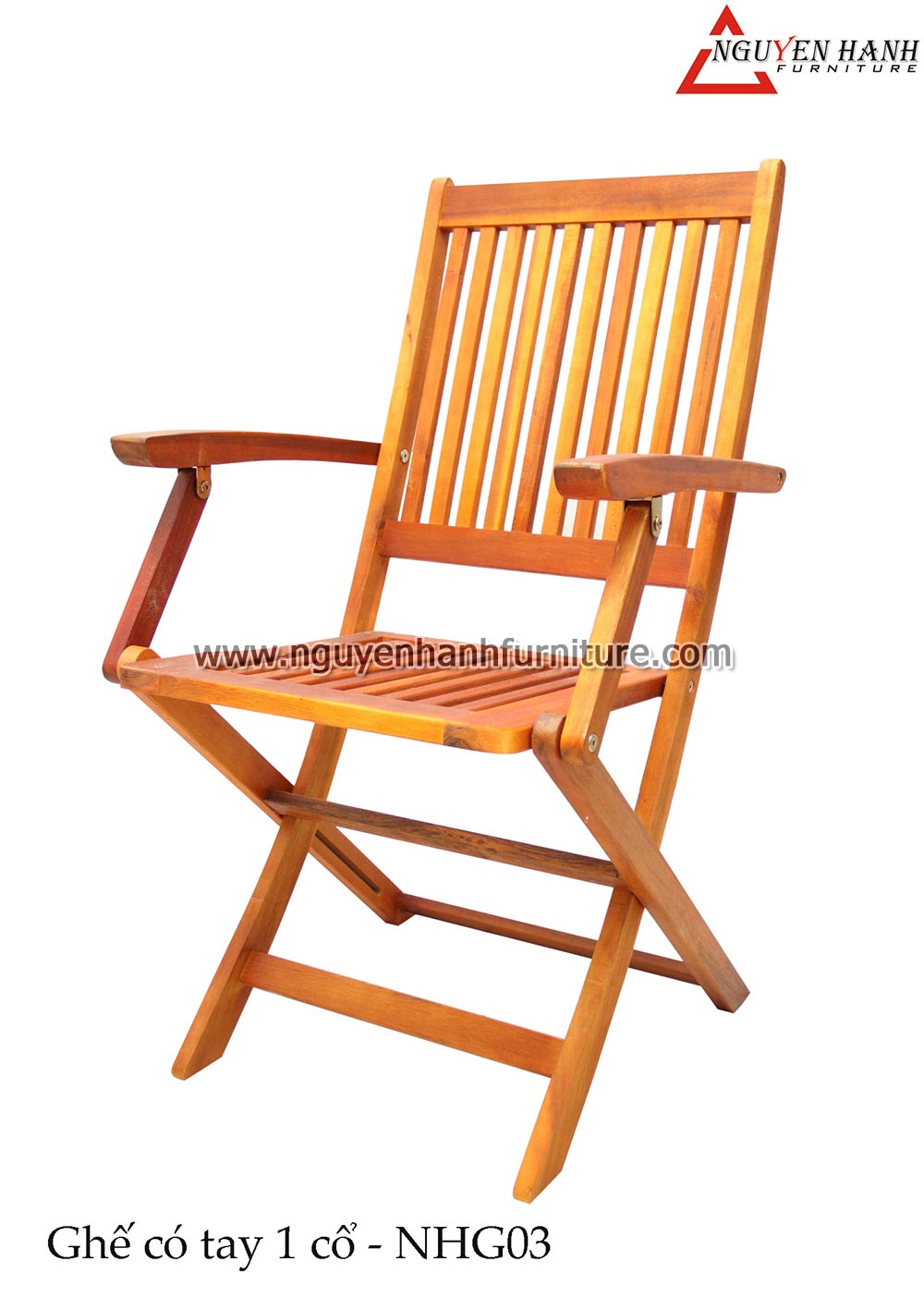 Name product: Wooden chair with single-anchor armrest NHG03 - Dimensions:  - Description: Glue wood
