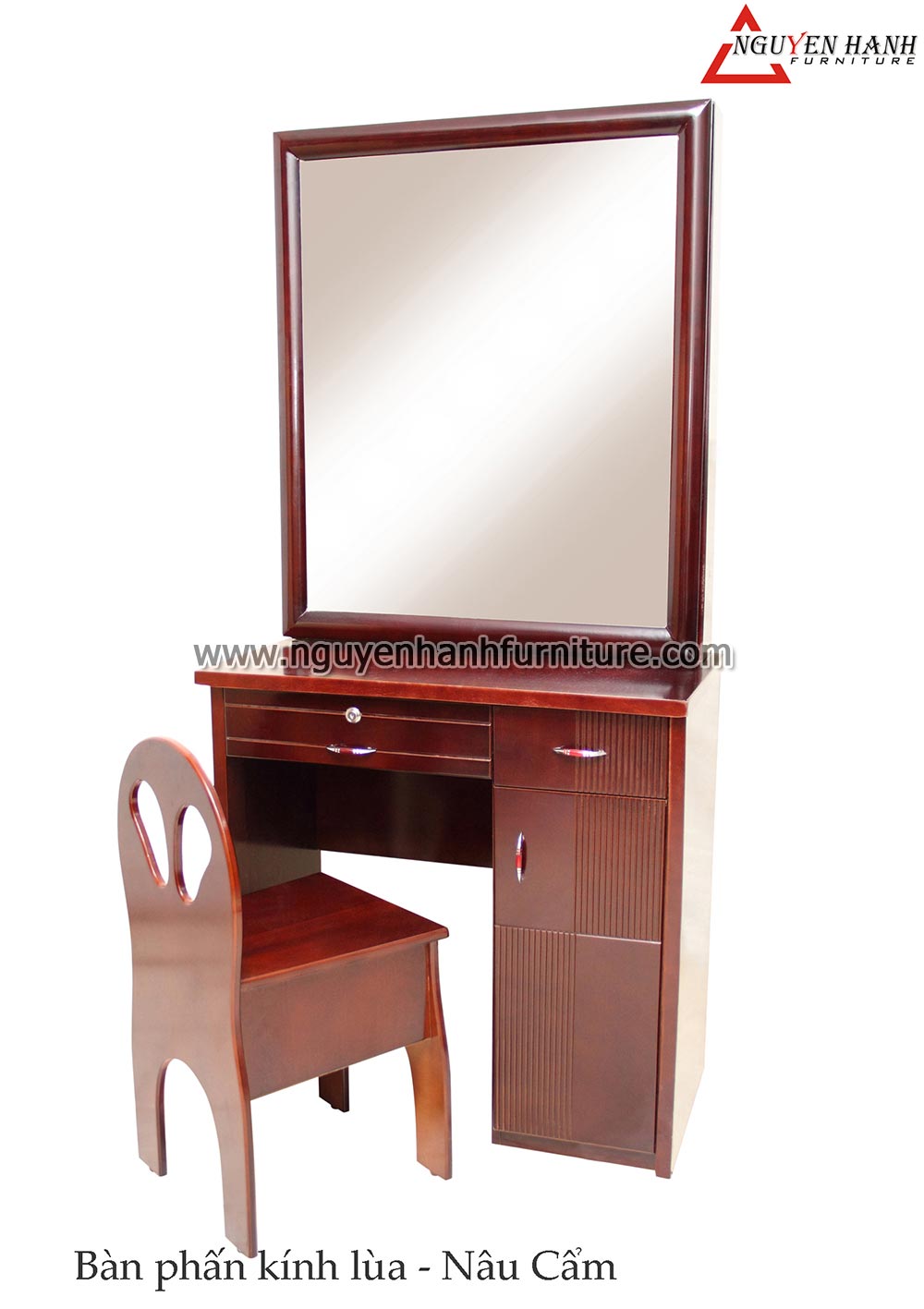 Name product: Brown Makeup Desk of Rosewood with closet mirror - Dimensions: 80 x 42cm - Description: Veneer bead tree wood